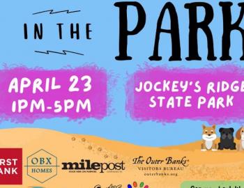 illustrated flyer for bark in the park event