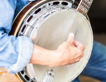 close up of banjo