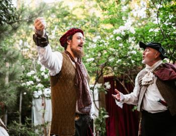 actors during the play in outdoor theater