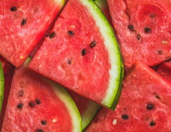 sliced red ripe watermelon