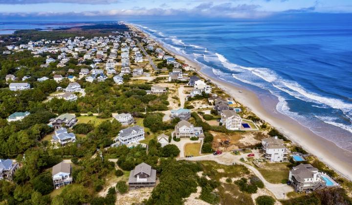 View of Corolla Beach from the air