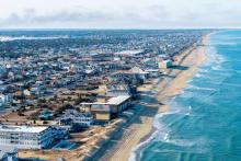 Aerial overview of Outer Banks shoreline
