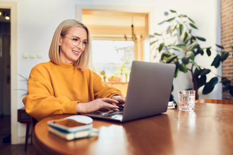 woman on a laptop
