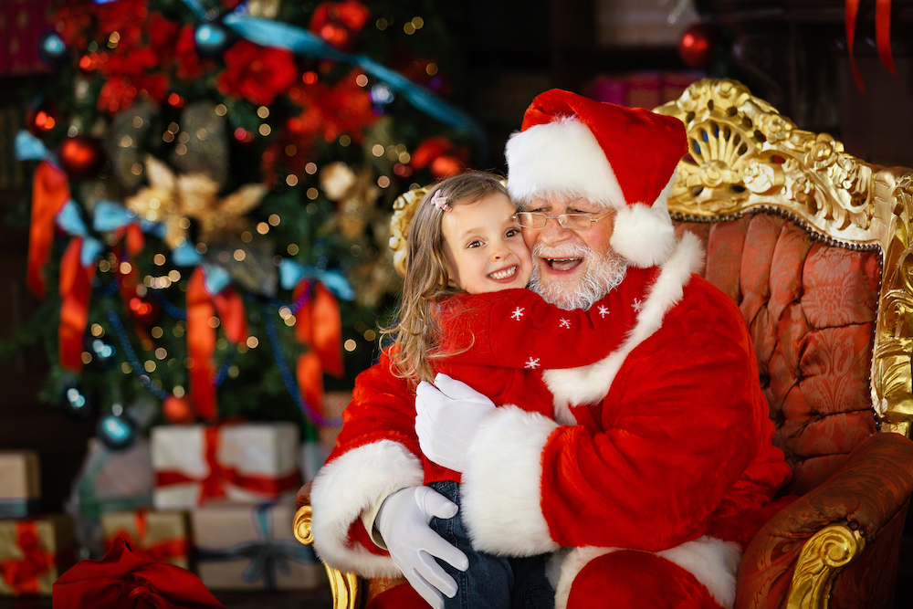 little girl on Santa's lap