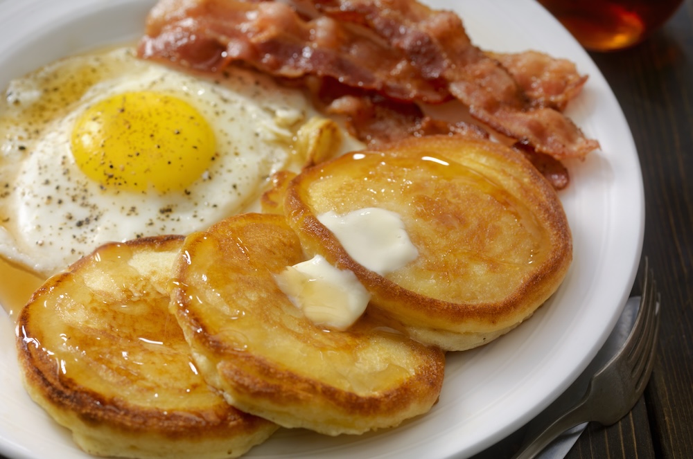 Breakfast on a restaurant plate