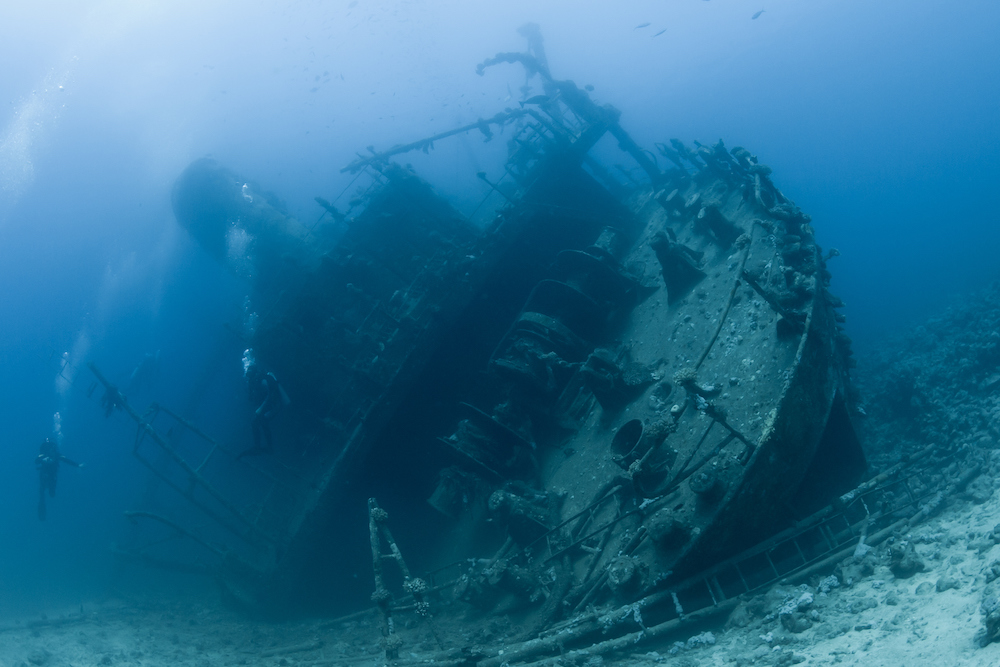 Shipwreck underwater view